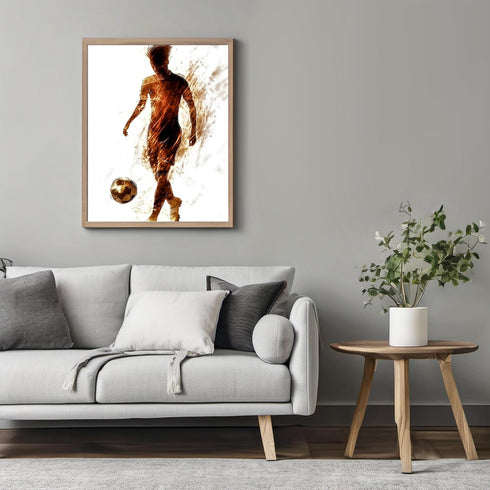 Posterizer 1 pcs-abstract retro art-soccer / football player-Sports & Hobby Art Gifts for sports fans Decor for Home & Office- unframed wall art...