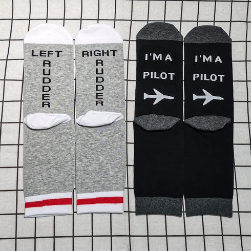 MBMSO Pilot Gifts 2 Pairs Left Rudder Right Rudder Aviation Themed Socks...