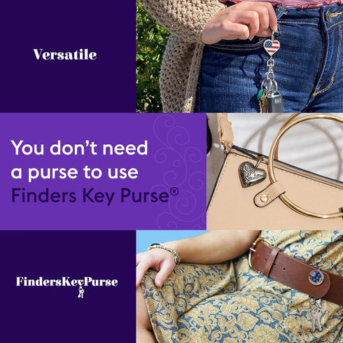 Women’s Key Finder, Original, Patented, Slim Pickings, Keychain, Key Holder, with Clasp, Purse Hook, Cute Keychain, Accessories...