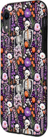 iPhone XR Fall Forest flower 3D Cute Skeleton Embroidery Pink Floral Case...