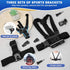 Head Strap Mount Chest Mount Harness for gopro Hero 11,10,9,8,7 Action Camera Motorcycle Helmet Chin Strap Mount Set for gopro Accessories Kit...