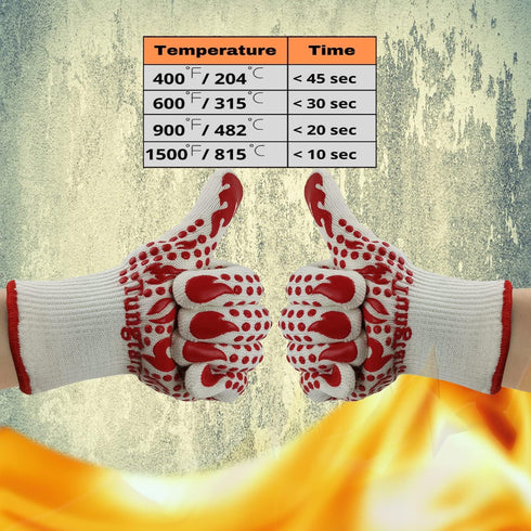 Ove Gloves mit BBQ Heat Proof Oven Mitts 11Inch 1472? guantes para caliente Grill Proof Heat for Men women BBQ Gloves bake Gift Set Cooking Gloves...