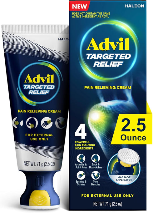 Advil Targeted Relief Pain Relieving Cream with Massage Applicator, Up to 8 Hours of Powerful Relief of Joint Pain, Lower Back Pain and Muscle Pai...