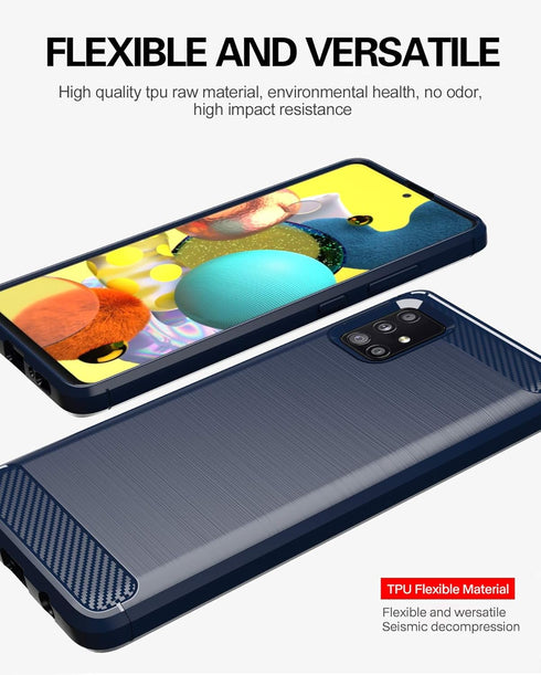 Samsung A71 5G case,Galaxy A71 5G case with HD Screen Protector, Soft TPU Slim Fashion Non-Slip Protective Phone Case Cover for Galaxy A71 5G (Nav...