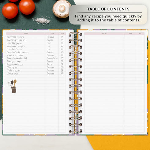 PLANBERRY Recipe Book – Blank Hardcover Cookbook to Write In Your Own Recipes – Empty Cook Book Journal to Fill In – Blank Family Recipe Notebook ...