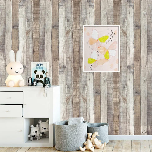 Vintage Wood Wallpaper Rustic Wood Wallpaper Stick and Peel Self Adhesive Removable Distressed Wood Look Wallpaper Vinyl Shelf Home Wood Panel Wal...