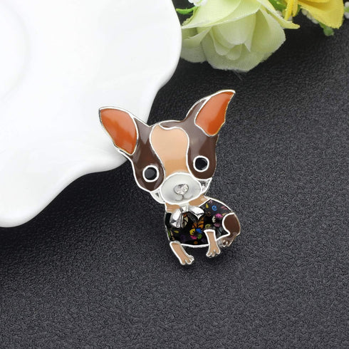Enamel Cartoon Chihuahua Booch Pins for Women Badges Clothing Bags Jewelry Gift...