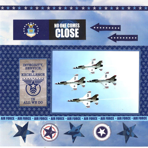 Reminisce Air Force Scrapbook Collection Kit, Multi Color Palette, 12x12 inches...