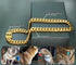 Chain Collars for Large Medium Small Dogs Heavy Duty 15MM Stainless Steel Silver/Gold Cuban Link Collars with Cute Design Secure Buckle,Training W...