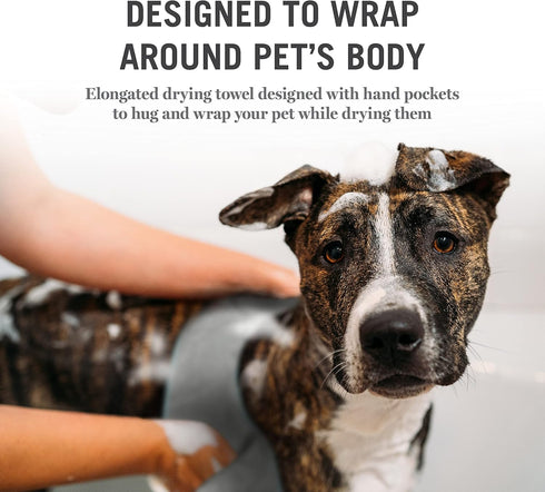 Martha Stewart - Multi-Functional Shammy Drying Towel w/TPR paw | Elegant Dog Grooming Tool for Drying & Massaging| Absorbent Microfiber Dog Groom...
