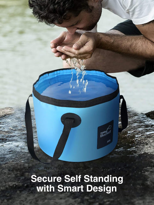 Luxtude Collapsible Bucket with Handle, 5 Gallon(20L), Portable & Ultra Lightweight Outdoor Basin Bucket, Folding Bucket for Fishing, Camping, Hik...