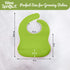 WeeSprout Waterproof Silicone Baby Bibs (Set of 2) | Pocket to Catch Food...