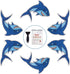 Non Slip Shark Bathtub Stickers, 20 PCS Adhesive Kids Anti Slip Decal Treads for Shower and Bath Tub with Premium Scraper, Each About 4.7" x 3.2"...