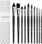 ARTEGRIA Watercolor Brush Set, 10 Professional Soft Synthetic Squirrel Paint Brushes, Including Pointed Rounds, Flats, Dagger, Oval Wash...