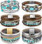 Sasylvia 6 Pcs Turquoise Bracelet for Women Leather Bracelet Western Jewelry for Women Multilayer Boho Cuff Bangle Set...