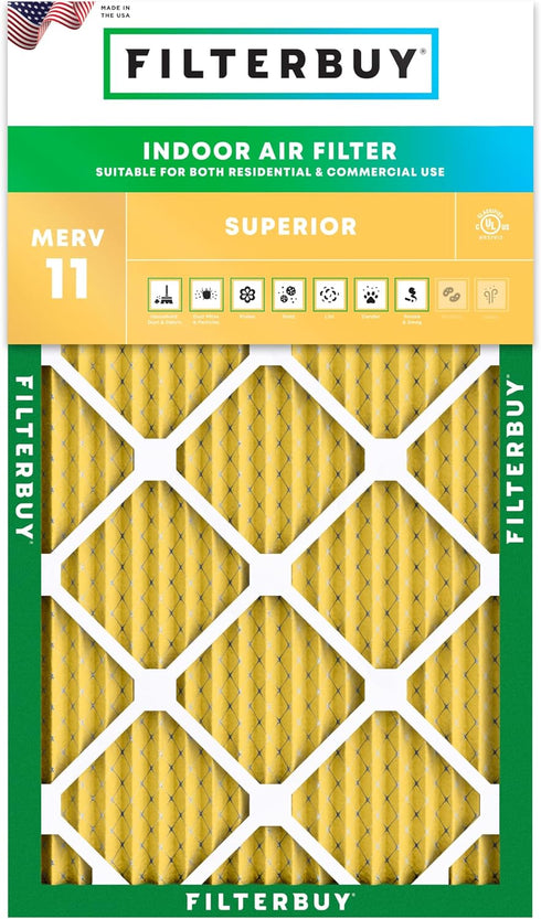 Filterbuy 13x21.5x1 Air Filter MERV 11 Allergen Defense (1-Pack), Pleated HVAC AC Furnace Air Filters Replacement (Actual Size: 12.88 x 21.50 x 0....