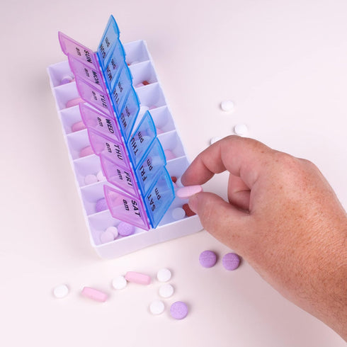 Apex Twice-A-Day Medicine Pill Organizer, Weekly Pill Dispenser, 2 Times-A-Day Vitamin Organizer, Medication Travel Case, Medicine Dispenser for A...