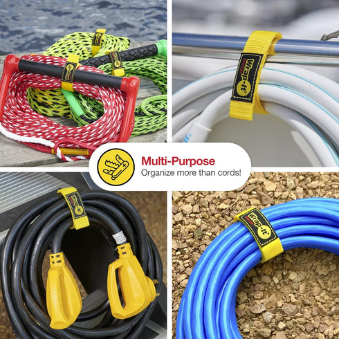 Quick-Straps by Wrap-It Storage - 12" (12 Pack) Yellow - Extension Cord Holder for RV and Boat Organizing...