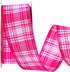 Pink Plaid Wired Ribbon,Pink and White Ribbon 1.5 Inch Wide, 25 Yards/Roll, for Christmas Tree,Wreaths,Bows,Holidays Deco,DIY Crafts, Wedding, Par...