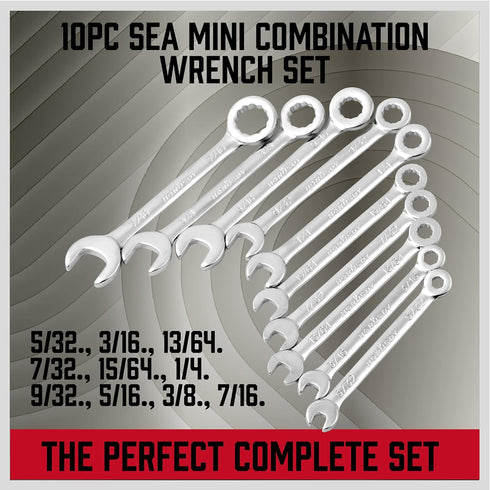 Premium Midget Wrench Set - 22-Piece Mini Combination Wrench Set Metric & SAE Ignition Wrench Set 4-10mm & 5/32'' to 7/16'' Lightweight Small Wren...