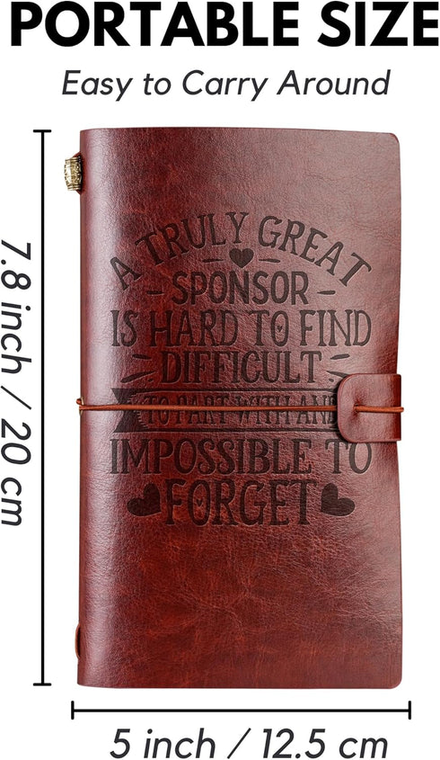 Sponsor Gifts Journal for Women, Men, Leather Embossed Refillable Notebook, Appreciation Gifts for Christmas, Sketchbook, Travel Diary, Lined Plan...