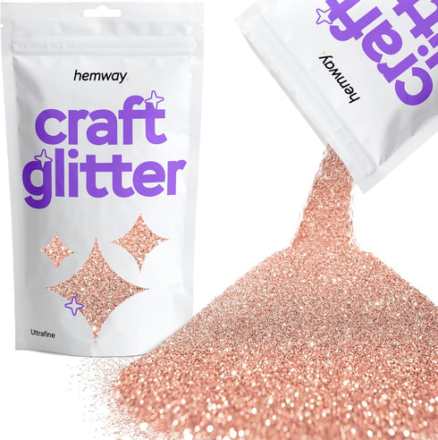 Hemway Craft Glitter - Rose Gold | 100g Ultrafine Metallic Sequin Flakes for Resin & Epoxy Crafts | Supplies for Tumblers, Cards, Jewellery, Candl...
