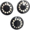 3-1-1/16"(28mm) Rhinestone Button on Black Buttons Set -Crystal Circle Setting in Black, Evening, Formal Evening,...