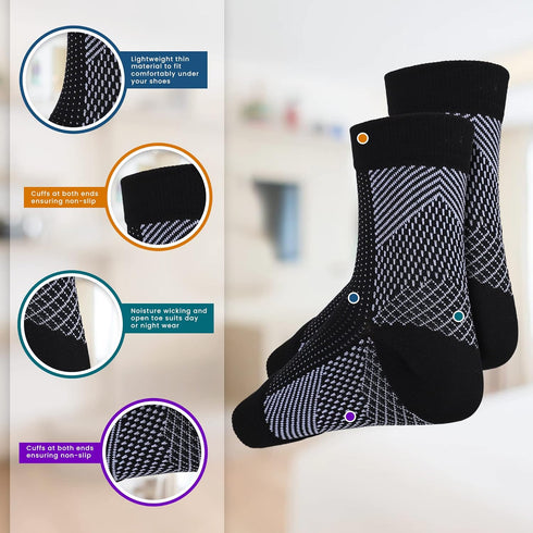1 Pack Compression Plantar Fasciitis Socks Ankle Compression Sleeve Heels Arch Supports & Heel Pain Relief Ankle Supports for Men and Women (Pink,...