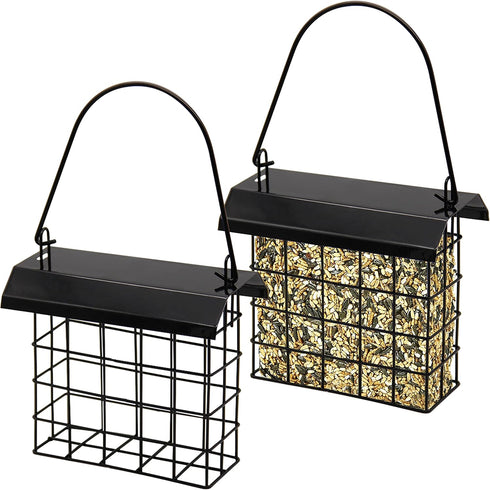 FORUP Suet Bird Feeder, Hanging Suet Feeder, Single Suet Cake Bird Feeder, One Suet Capacity, 2 Pack...