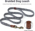 Mile High Life Heavy Duty Dog Leash with Metal Sturdy Clasp and Genuine Leather Connection, Strong Dog Rope Leash for Medium and Large Dogs, Puppy...