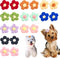 PET SHOW 10Pairs/Pack Flower Dog Hair Bows for Small Medium Dogs Yorkie Girl Boy Flower Bows with Rubber Band Doggies Cat Grooming Hair Accessorie...