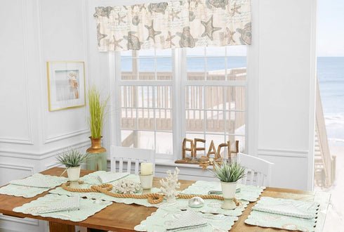 C&F Home 16" x 72" Amber Sands Cotton Nautical Coastal Themed Window Treatment Curtain Valance All Seasons Summer Beach House Sea Ocean Living Roo...