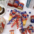 Patriotic Wired Edge Ribbon 36 Yards Red Blue White American Flag Ribbon 2.5 Inch 4th of July Stars Stripes Fabric Ribbon for Independence Day Mem...