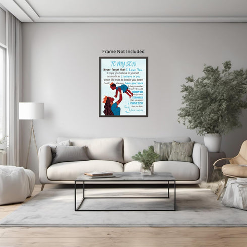 Posterizer 1 pcs-I Love You Print For My Son-Afro-American Art Collection-Kids Room Art-Gift for Daughter, Son, Kids-Decor for nursery toddlers ki...