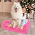 uxcell Heart Shaped Rugs for Bedroom,Small Aesthetic Carpet Girls,Cute Shaggy Floor Mirror Mat,Pastel Furry Throw Rug 2.3ftx3ft, Rose Red...