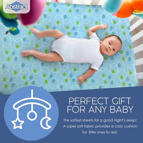 Bassinet Sheets for Baby/Infant Deep Fitted Soft Jersey Knit by Abstract 16" x 32" (Floral Blue)...