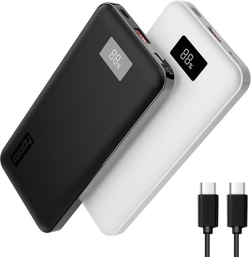 Miady 2-Pack 20W PD USB C Portable Charger 10000mAh, Type-C Fast Charging Battery Pack Charger with Digital Display, Power Bank for iPhone 15/14/1...
