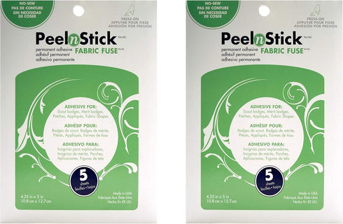 iCraft PeelnStick Fabric Fuse Sheets, 4.25 Inches x 5 Inches, 4-1/4"X5 5/Pkg (2)...