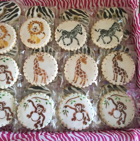 Designer Stencils Jungle Animals Cookie, Beige/Semi-Transparent, Fits 3" circle...