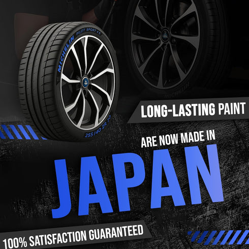 Color Tire Paint Pen - Waterproof Permanent Paint Pens for Car Wheels Lettering | Car Wash Safe and Durable | Made in Japan (Blue, 1 Pen)...