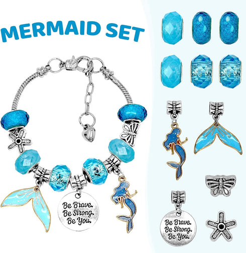 CH HAICHENG DIY Charm Bracelet Making Kit for Girls, Unicorn Bracelet Kit, Mermaid Unicorn Jewelry Making Kit for Girls Christmas Birthday Gift fo...