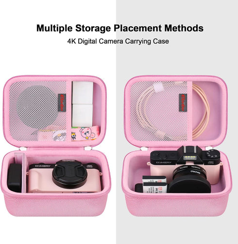 4K Digital Camera Carrying Case for Femivo/VETEK/IWEUKJLO/VJIANGER/WIKICO/Saneen/OIEXI 4K 48MP Vlogging Camera, Travel Compact Camera Storage Cove...