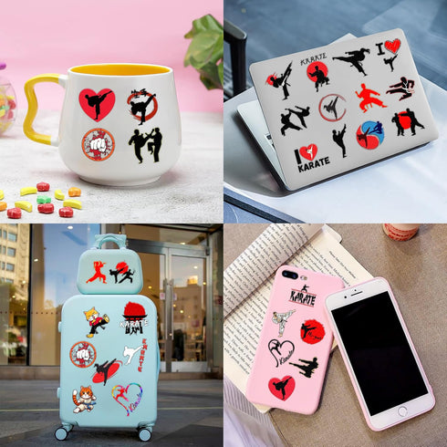 100PCS Karate Ninja Temporary Tattoos Stickers Martial Arts Birthday Party Favors Decorations Supplies Cool Taekwondo Japan Sports Tattoo Sticker ...