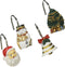 Carnation Home Fashions "Christmas Time" Set of 12 Shower Curtain Hooks...