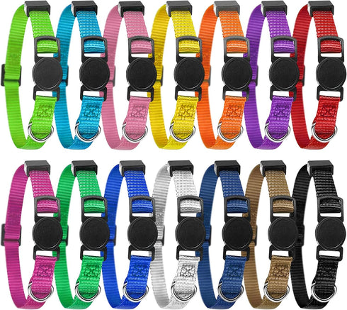 Puppy ID Collar -Identification Adjustable Collars for Newborn Dog Cat, Super Soft Nylon Safety Puppy Whelping Litter Collars for Newborn Pets (Br...