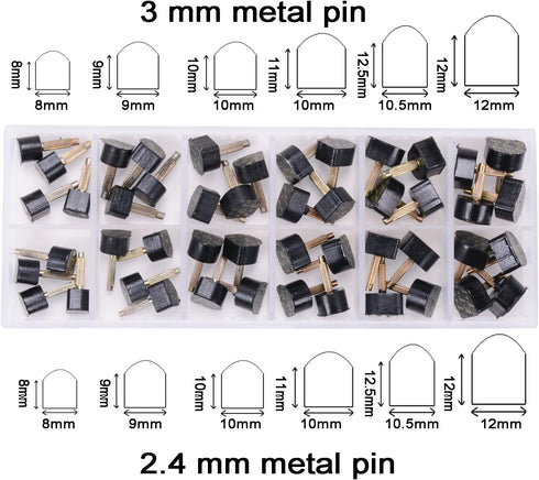 24 Pairs High Heel Tips Shoes Replacement Tap Caps,6 Size,8,/9/10/11/12/12.5mm,U-Shape, Black...