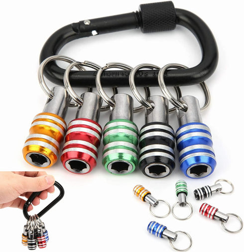 Bit Holder 1/4 inch Hex Shank Screwdriver Bits Holder Extension Bar Keychain Screw Adapter Drill Change Hand-held Screwdrivers Drill Bits Holder P...