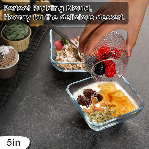 NUTRIUPS Glass Bowl Glass Mixing Bowls Set Glass Salad Bowls Glass Cereal Bowls Glass Serving Bowls Microwave Safe Clear Glass Bowls for Mixing, S...