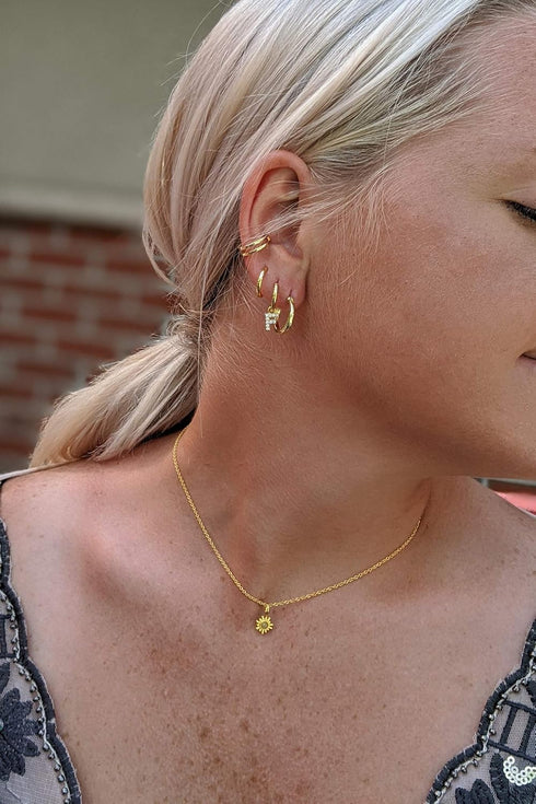 LEMON GRASS Dainty Sun Necklace Moonstone Pendant | Delicate Gold Sun Choker 14 Inch with 2'' Extender | Minimalist Everyday Wear Jewelry Gift...