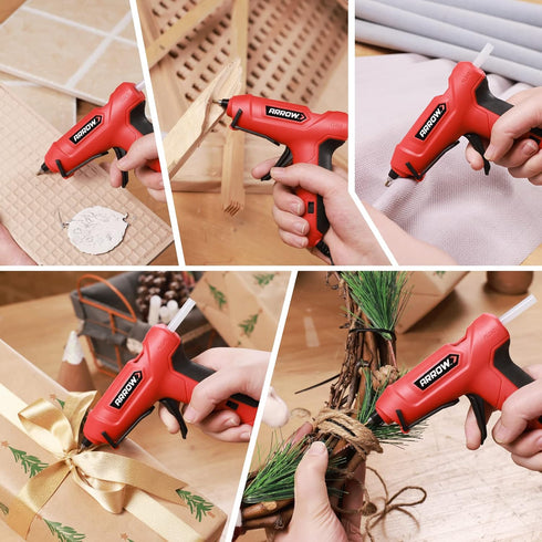 Arrow Mini Hot Glue Gun, Dual Temp Glue Gun Kit with 24Pcs Mini Glue Gun Sticks, High/Low Temp Fast Heating Glue Gun with Stand for DIY, Decoratio...